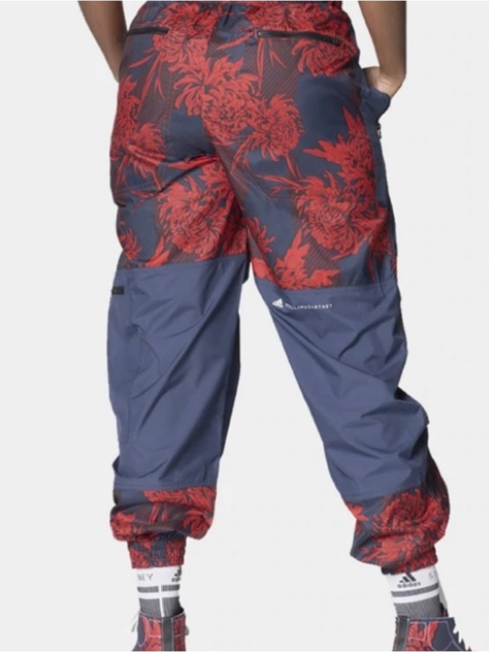 Adidas x Stella McCartney Navy and Red Floral Track Jogger Pants - Picture 10 of 12